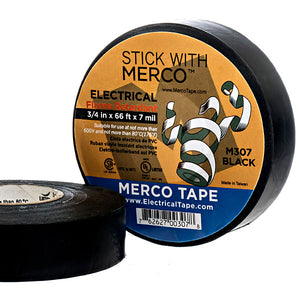 Merco Tape® M307 Electrical Tape ~ All Weather-All Temperature, Flame Retardant and ~ U/L Listed ~ Black