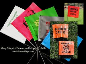 Safety Stake Flags - many different imprints and misprints