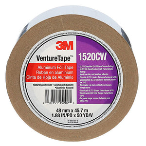 Venture Tape™ dv. 3M™ 1520CW Silver 1.75 mil (3.2 mil total) Aluminum Foil Tape
